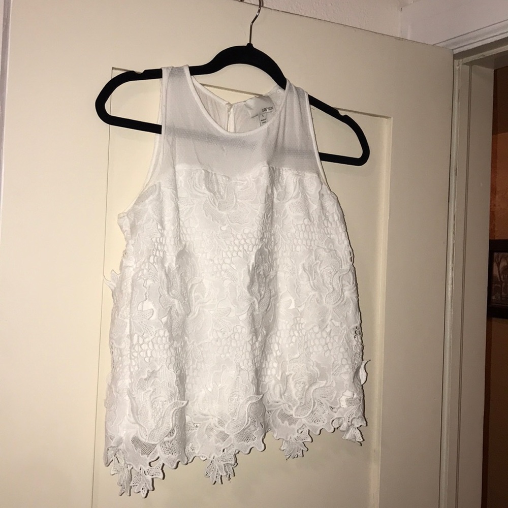 Anthropology Flowered White Tank